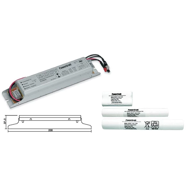 Baterai Kecil Emergency ECL LED 2A-240 7.2 2.5-120M